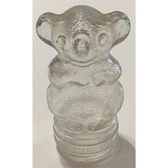 VINTAGE SAN DIEGO ZOO Clear GLASS KOALA BEAR JAR Statue - No Lid - Picture 2 of 11